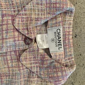 CHANEL COTTON BLAZER - lightweight, dress up or down , with Chanel hanger